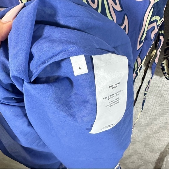 CLOSED Emily floral maxi kobalt long sleeve silk blend dress size L - Picture 11 of 11